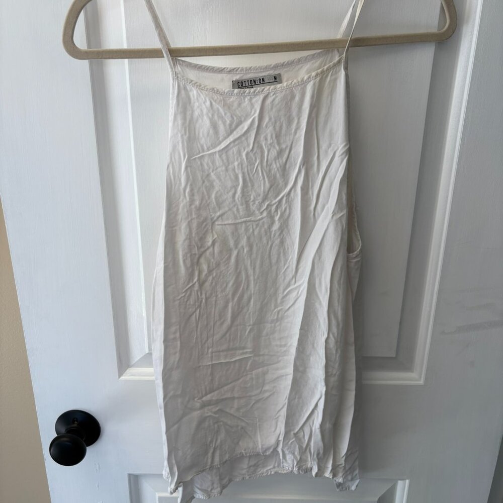 White high neck tank top